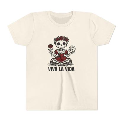 'Viva La Vida' Youth Tee - Day of the Dead Skull Girl Graphic