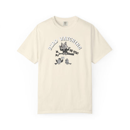 'Bird Watching' T-Shirt — Vintage Cartoon Cat Calling Graphic Tee