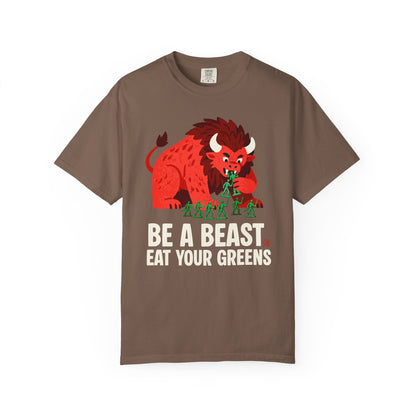 "Be a Beast. Eat Your Greens" T-shirt — Healthy Monster Eating Toy Soldiers Graphic Tee