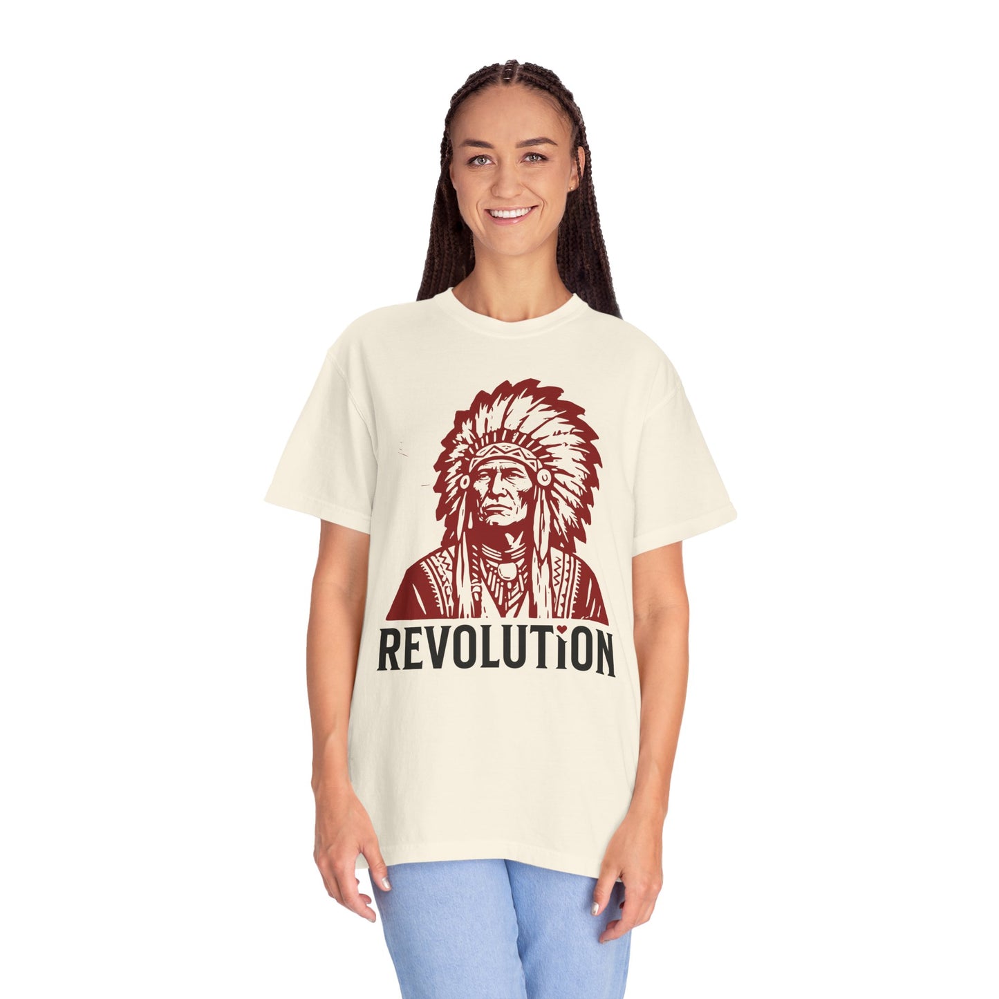 Revolution Graphic T-Shirt - Native Chief First Nation Illustrated Tee