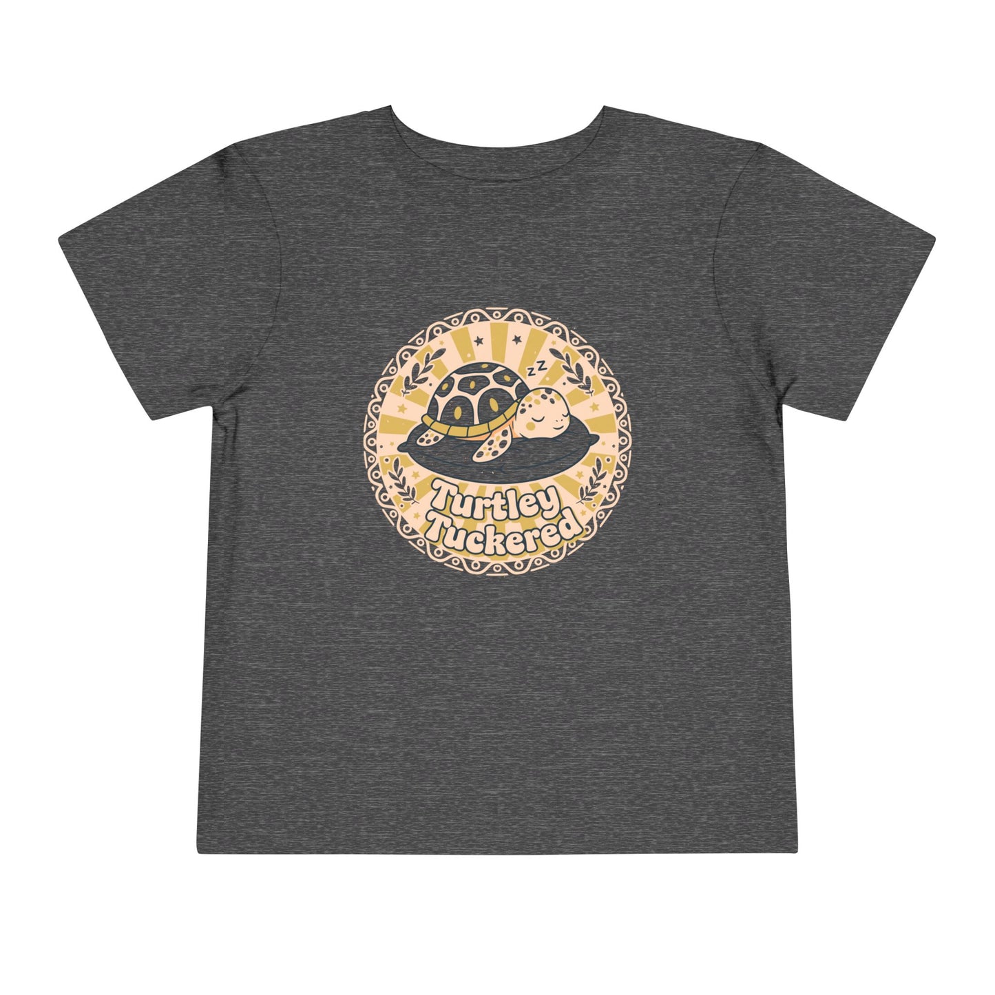 "Turtley Tuckered" Toddler Tee —  Cute Nap-Time Turtle Graphic Shirt