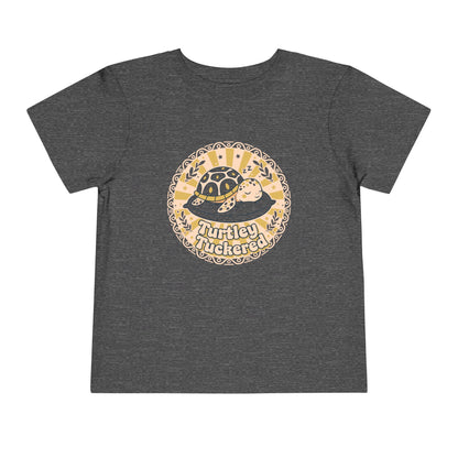 "Turtley Tuckered" Toddler Tee —  Cute Nap-Time Turtle Graphic Shirt