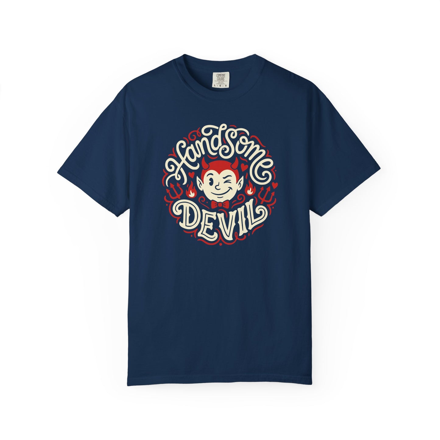 "Handsome Devil" Graphic T-Shirt — Cute Retro Devil Illustration Tee