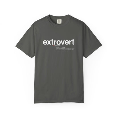 Extrovert T-Shirt — "Extrovert" Front + Nutrition Facts Back Graphic Tee