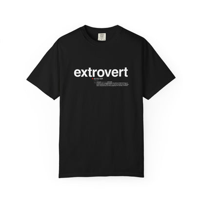 Extrovert T-Shirt — "Extrovert" Front + Nutrition Facts Back Graphic Tee