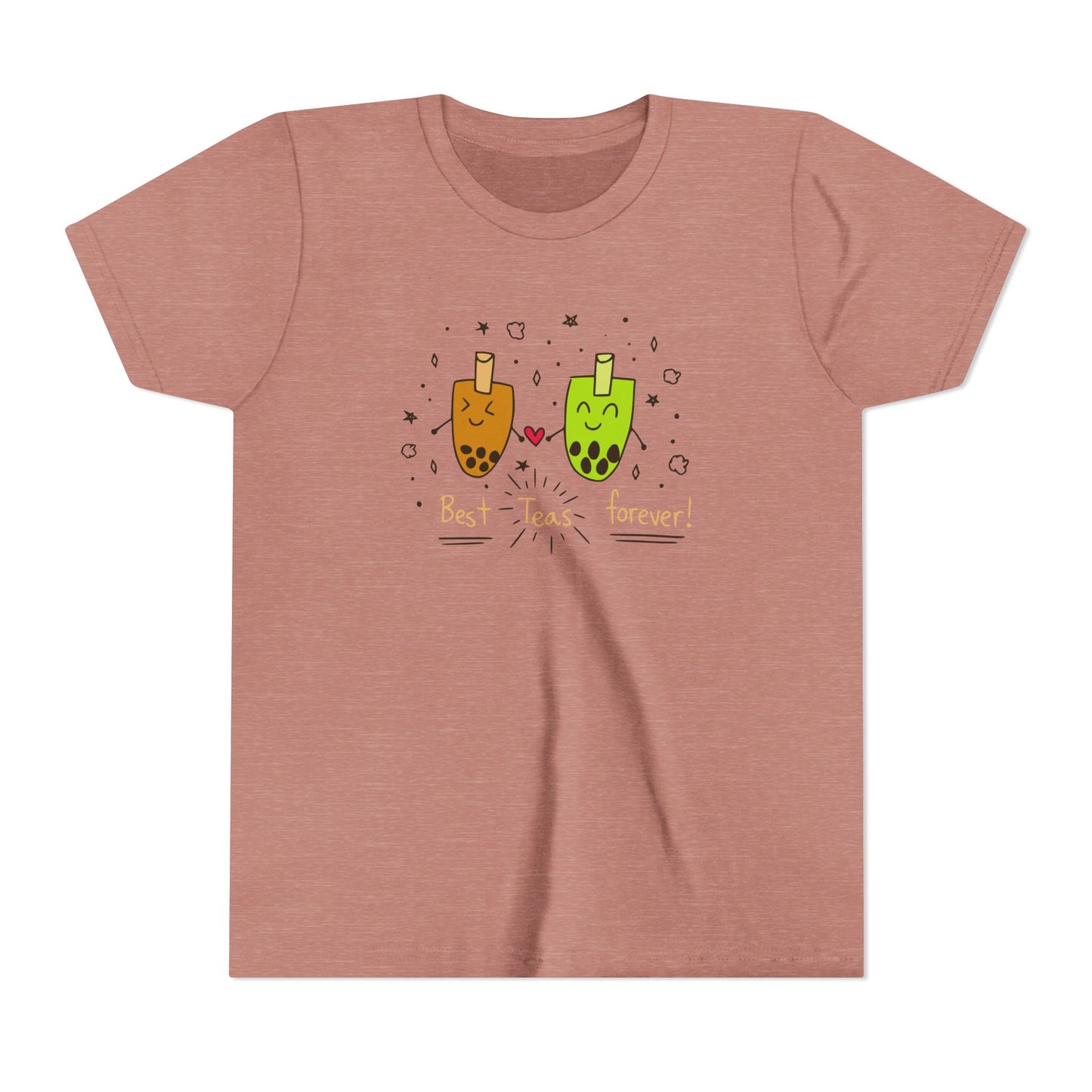 "Best Teas Forever" Youth Tee – Cute Bubble Tea Friends BFF Graphic T-Shirt