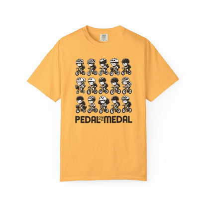 Pedal for the Medal Graphic Tee — Cute Cycling Crew Illustration T-Shirt