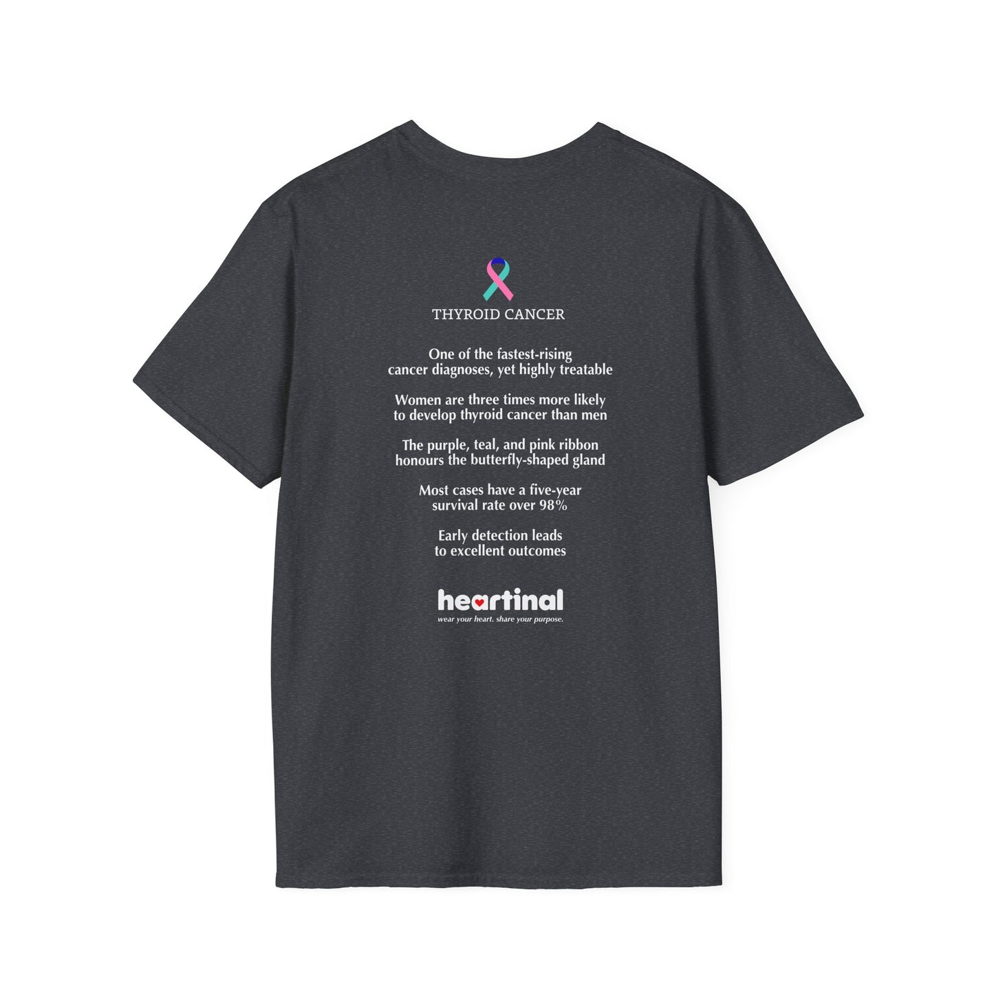 Teal Pink Blue Strong T-Shirt – Thyroid Cancer Awareness Ribbon Support Tee