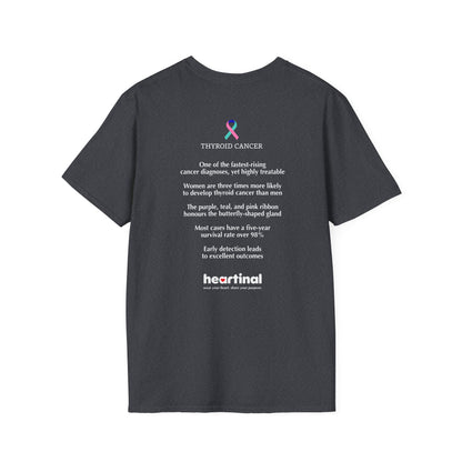 Teal Pink Blue Strong T-Shirt – Thyroid Cancer Awareness Ribbon Support Tee
