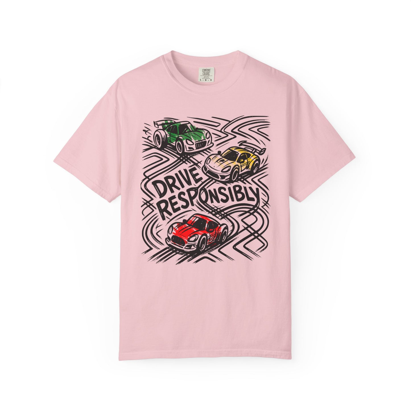 Drive Responsibly Vintage Car T-Shirt — Retro Racer Awareness Graphic Tee