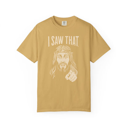 "I Saw That" Jesus Pointing T-Shirt — Funny Religious Faith Graphic Tee