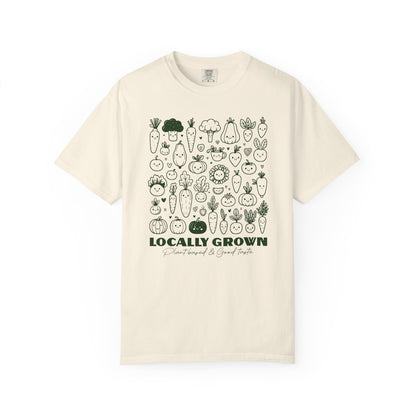 "Locally Grown: Plant Based & Good Taste" T-Shirt — Organic Vegan Farmer Garden Tee