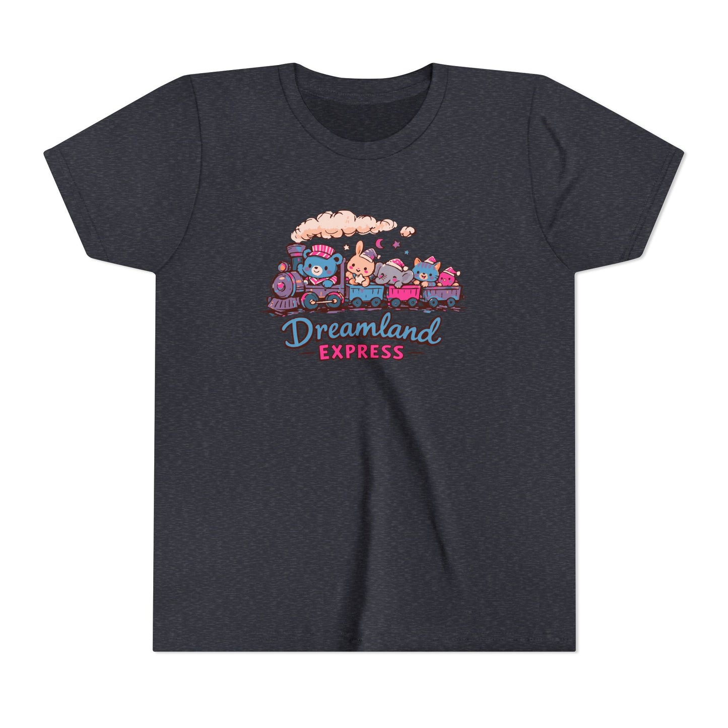 "Dreamland Express" Youth Tee — Cute Train & Animal Crew Kids Shirt