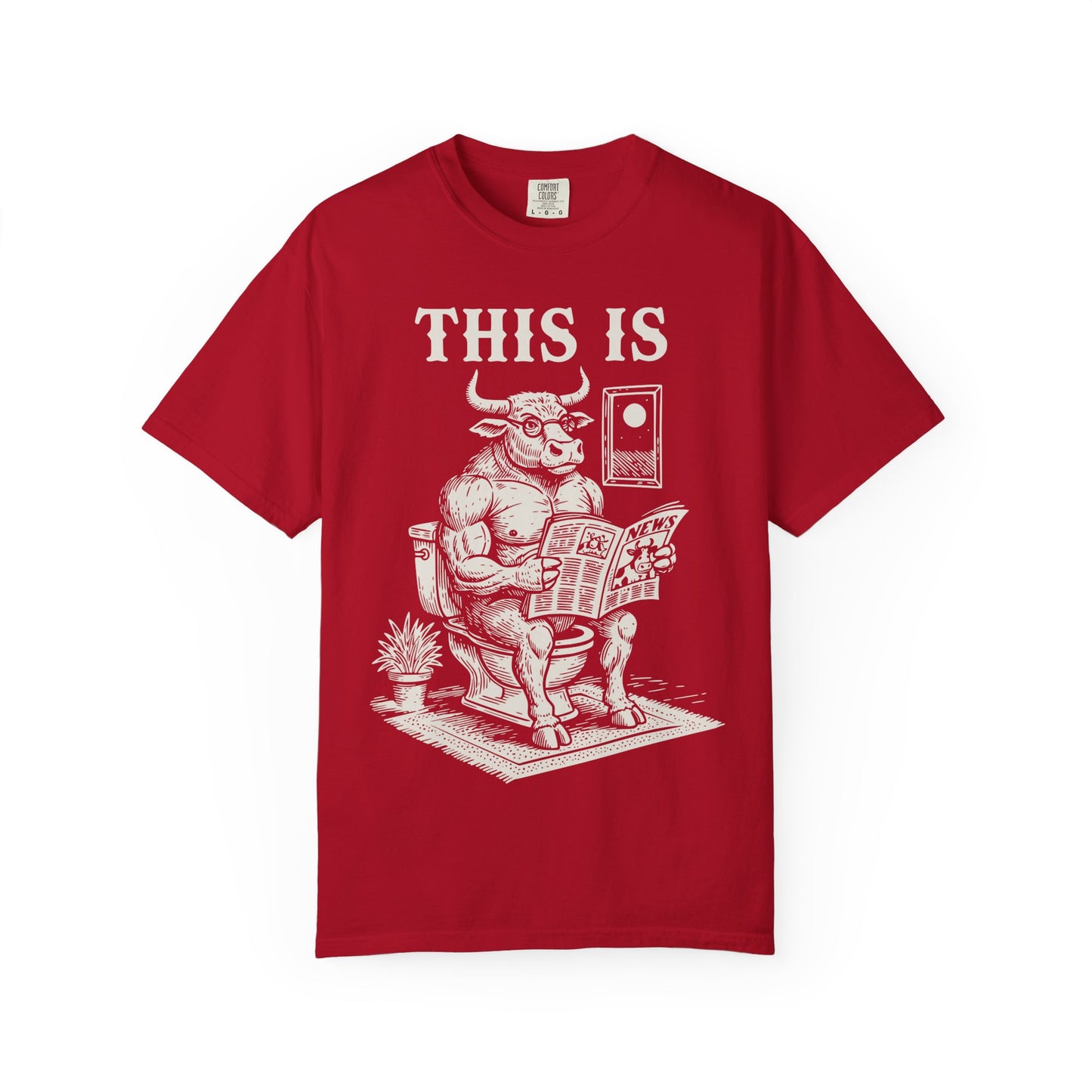 "This Is" T-Shirt — Bull Reading Newspaper on Toilet Graphic Tee