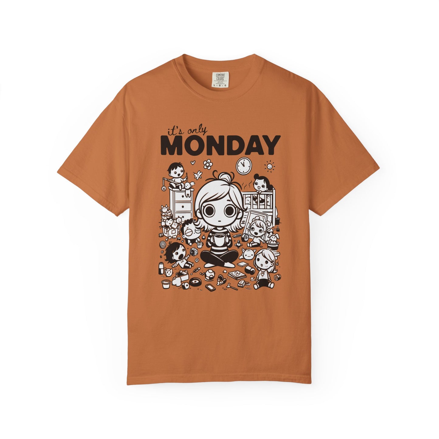 It's Only Monday T-Shirt — Cute Kawaii Desk Chaos Tee