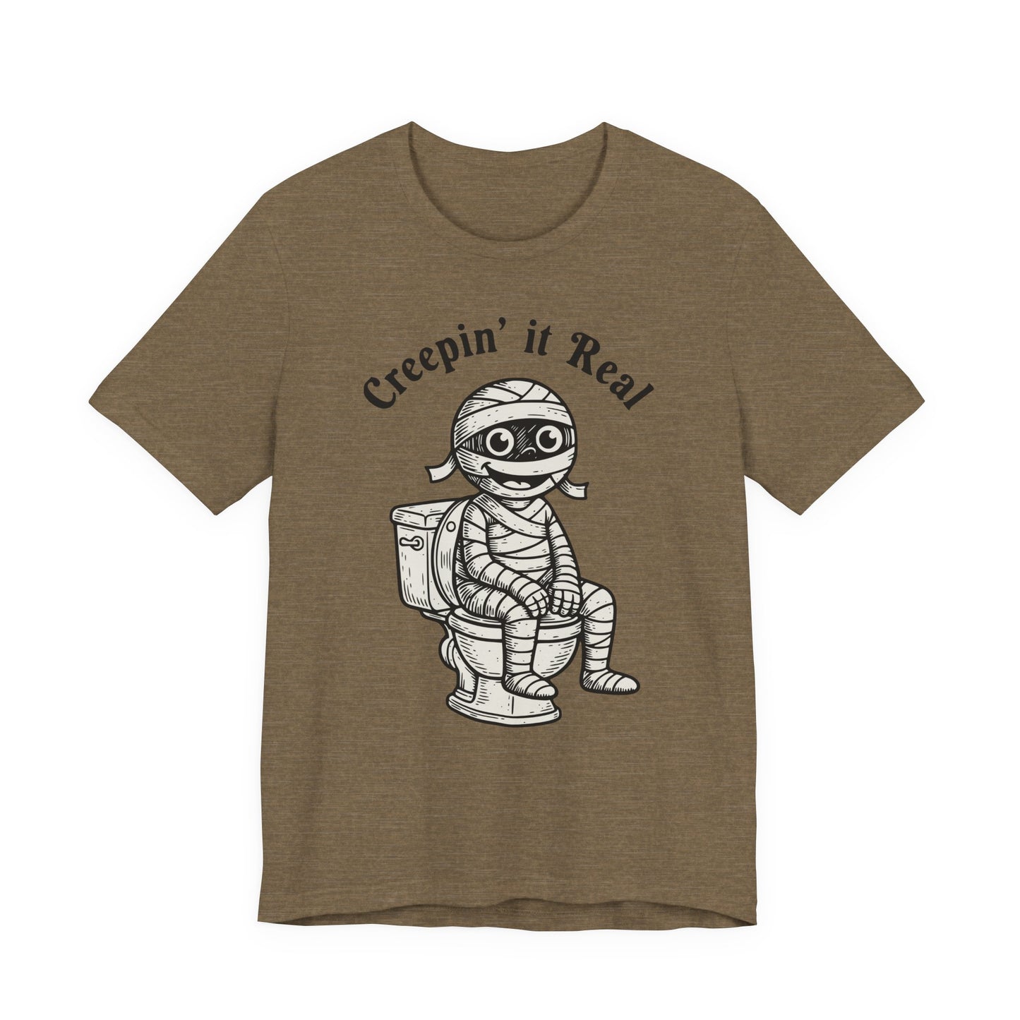 "Creepin' It Real" Vintage Tee - Funny Mummy on a Potty T-Shirt