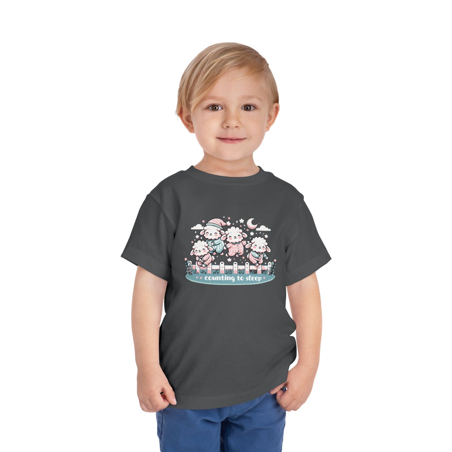 "Counting to Sleep" Toddler Tee — Cute Sleepy Sheep Bedtime Shirt