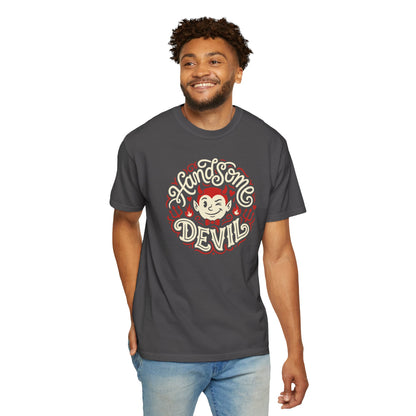 "Handsome Devil" Graphic T-Shirt — Cute Retro Devil Illustration Tee