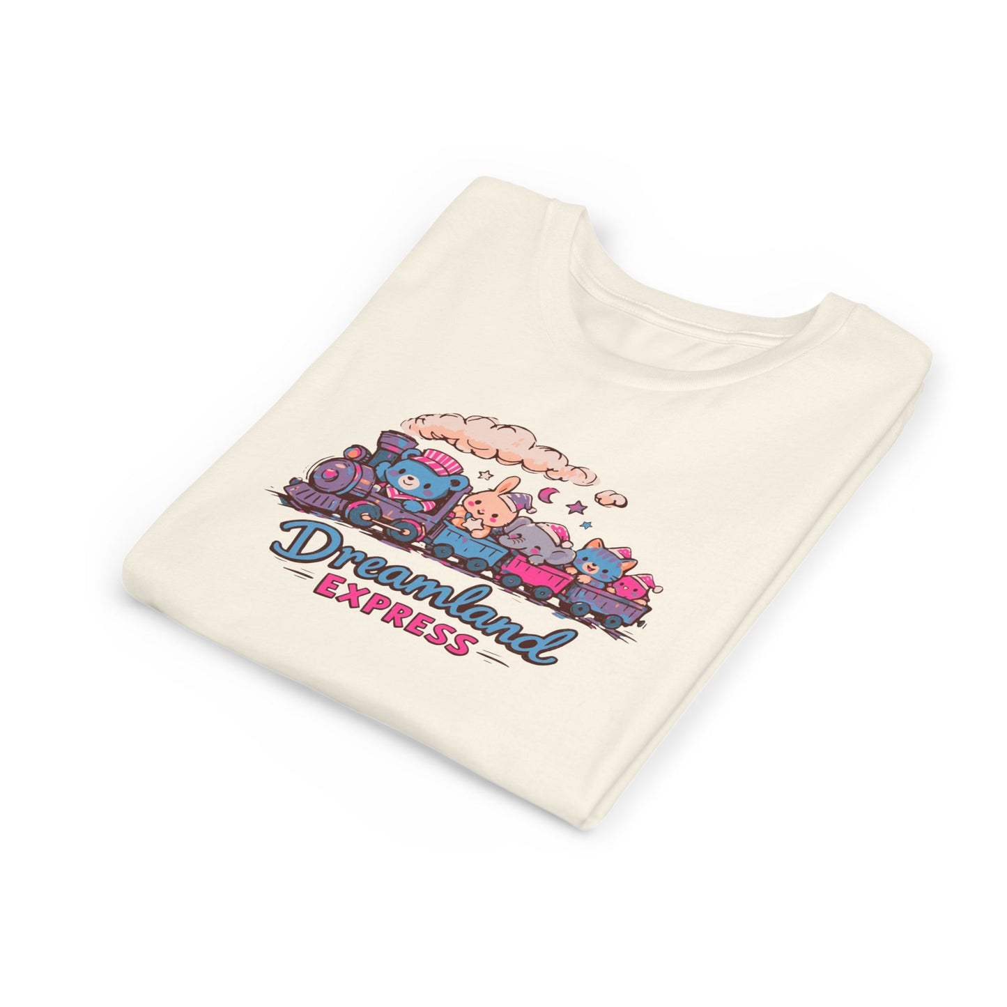 "Dreamland Express" Youth Tee — Cute Train & Animal Crew Kids Shirt
