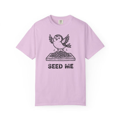"Seed Me" Bird Watching T-Shirt - Funny Birder Gift - Bird Lover Humor