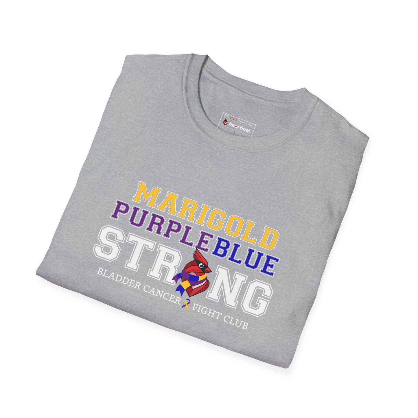 Marigold Purple Blue Strong T-Shirt — Bladder Cancer Awareness Fundraiser Tee