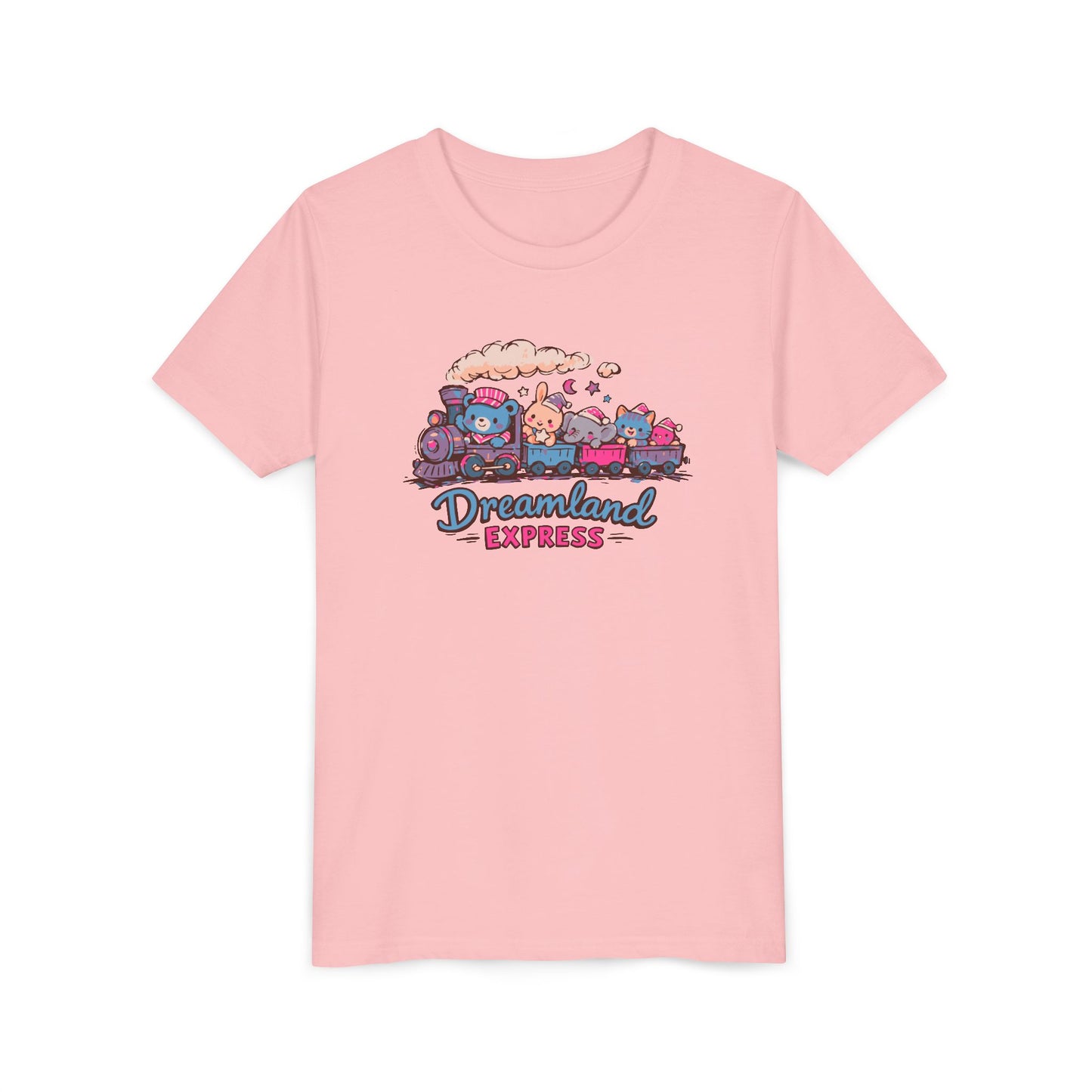 "Dreamland Express" Youth Tee — Cute Train & Animal Crew Kids Shirt