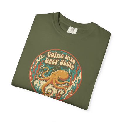 Going Into Deep Sleep Octopus T-Shirt — Vintage Ocean Sleep Graphic Tee