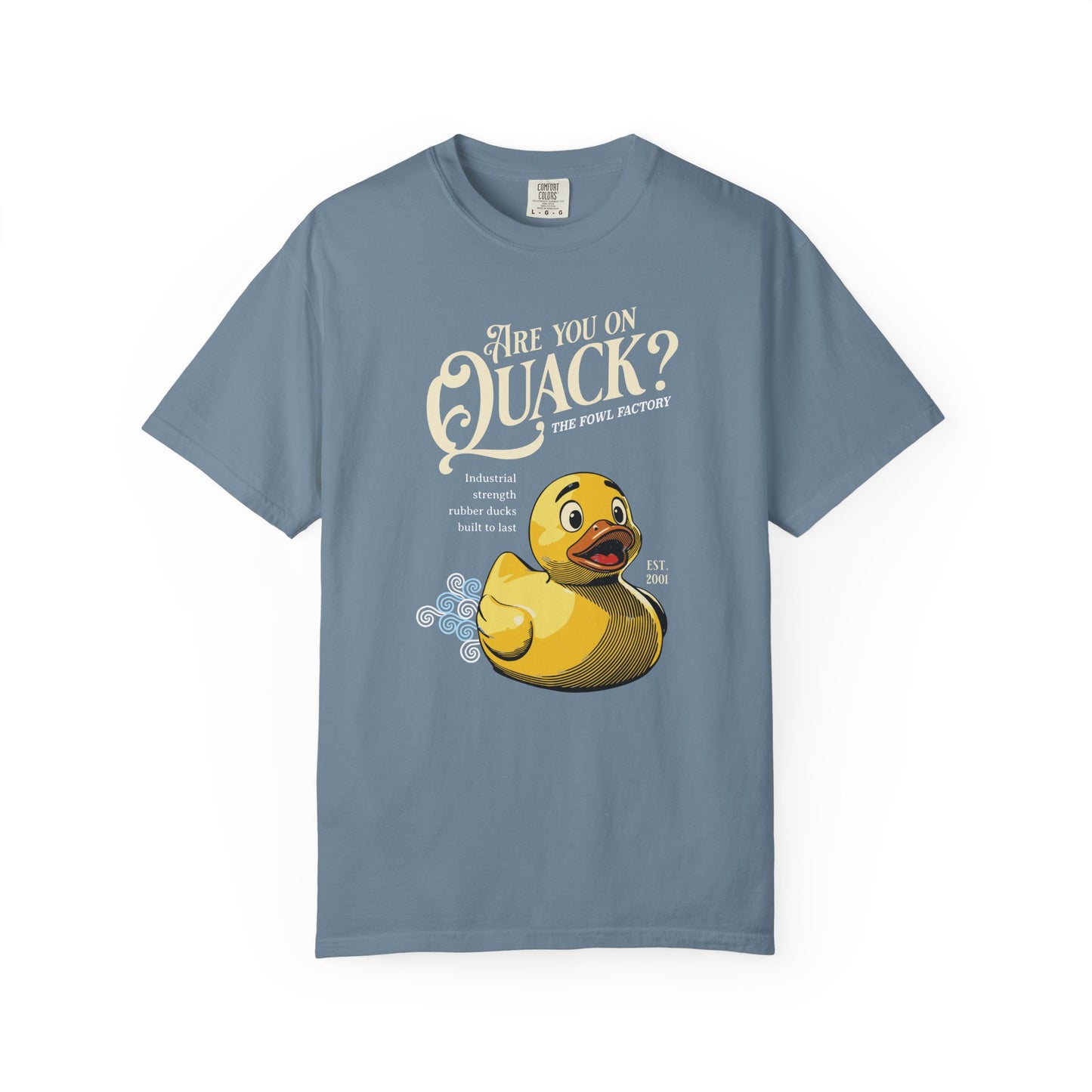 "Are You On Quack?" Graphic T-Shirt — Vintage Illustration Rubber Duck Tee