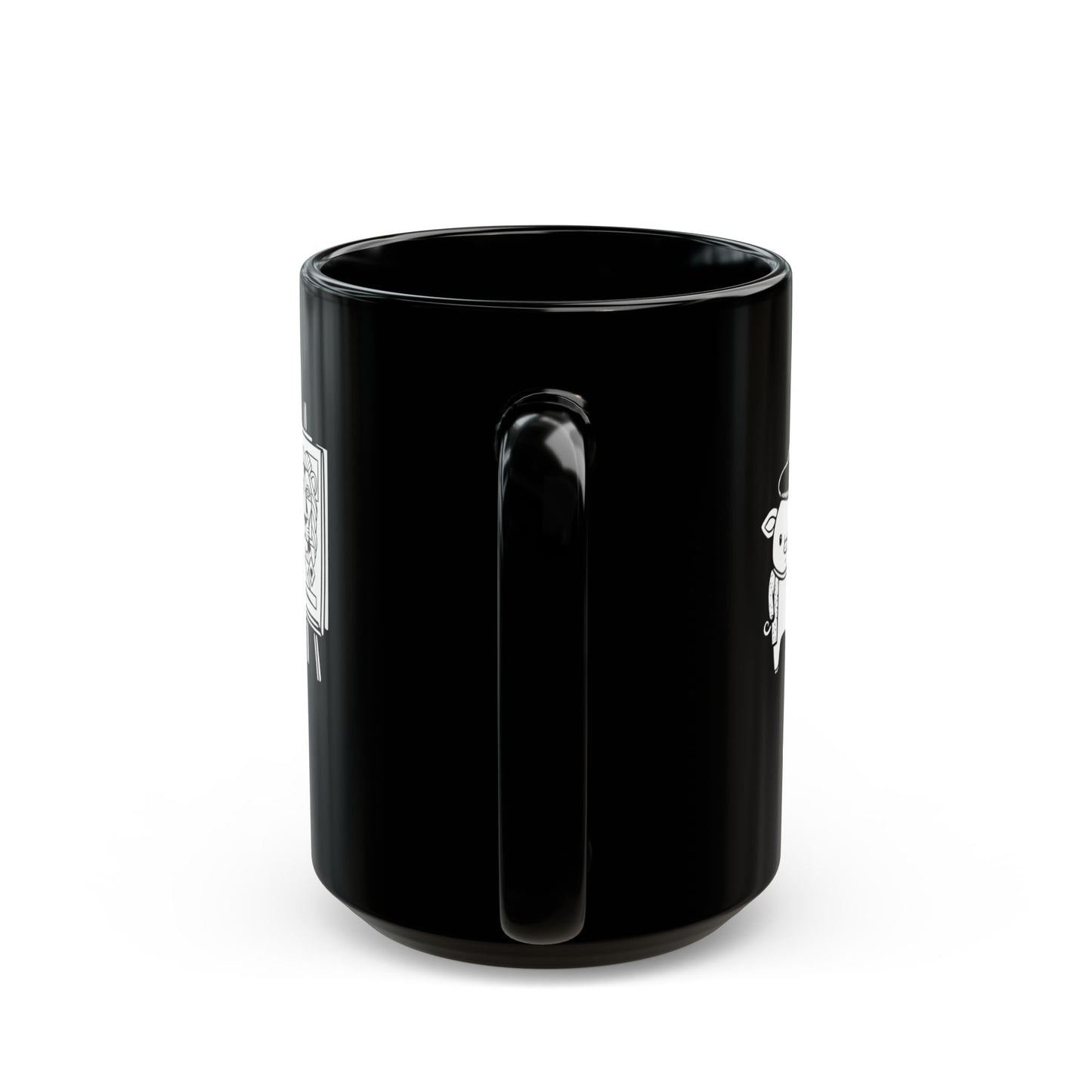'Pigcasso' Pig Artist Black Ceramic Mug — Cute Art Lover Coffee Cup (11oz, 15oz)
