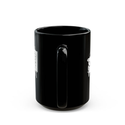 'Pigcasso' Pig Artist Black Ceramic Mug — Cute Art Lover Coffee Cup (11oz, 15oz)