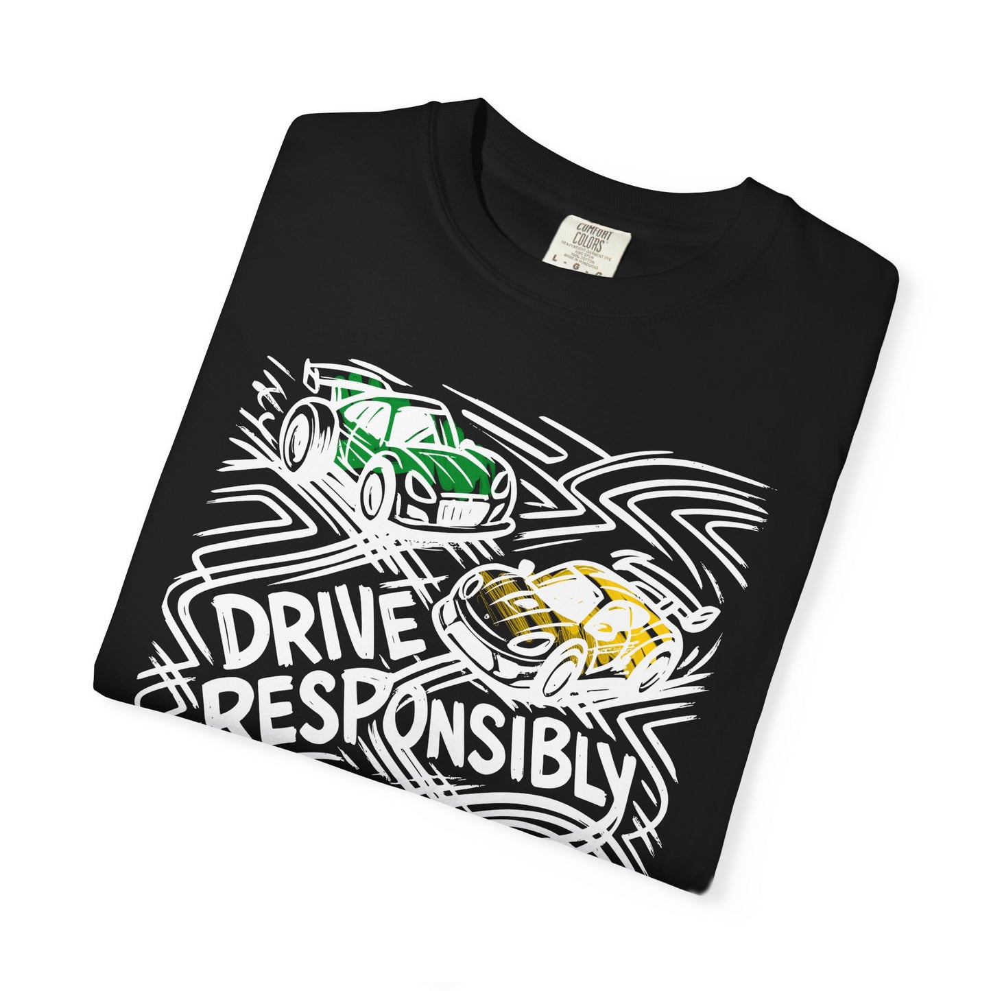 Drive Responsibly Vintage Car T-Shirt — Retro Racer Awareness Graphic Tee