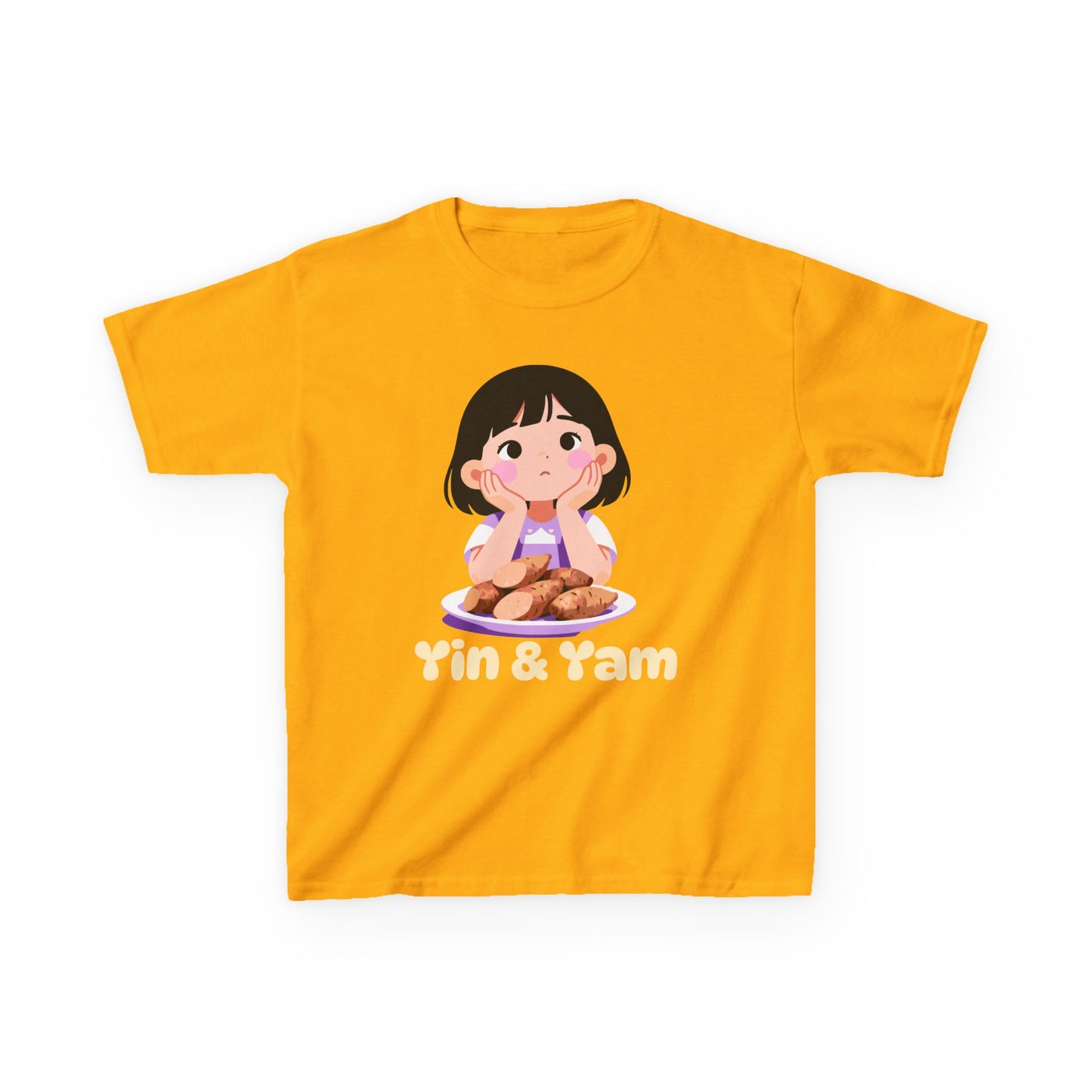 "Yin & Yam" Youth Tee — Cute Girl Sweet Potato Graphic Kids T‑Shirt