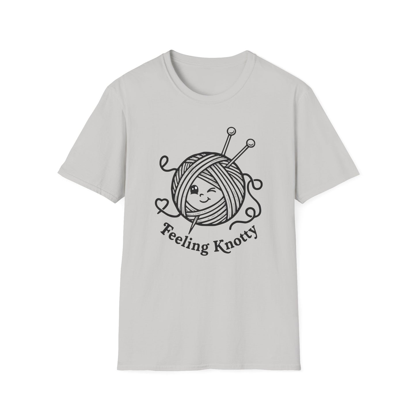 Feeling Knotty T-Shirt — Cute Knitting Yarn Ball Tee for Crafters