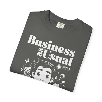 "Business as Usual" T-Shirt — Cute Chibi Office Worker Graphic Tee