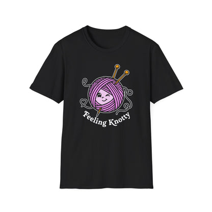 Feeling Knotty T-Shirt — Cute Knitting Yarn Ball Tee for Crafters