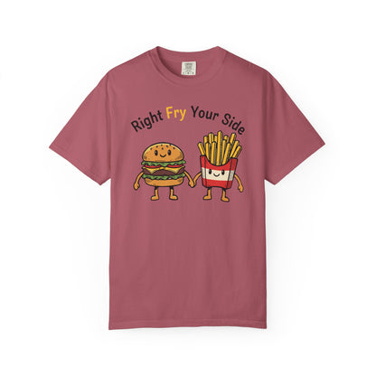Right Fry Your Side Burger & Fries T-Shirt - Cheeseburger French Fries Retro Tee