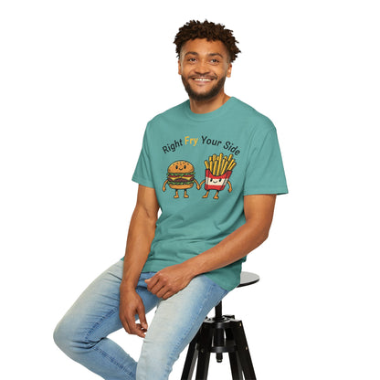 Right Fry Your Side Burger & Fries T-Shirt - Cheeseburger French Fries Retro Tee