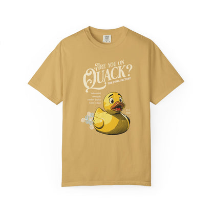 "Are You On Quack?" Graphic T-Shirt — Vintage Illustration Rubber Duck Tee