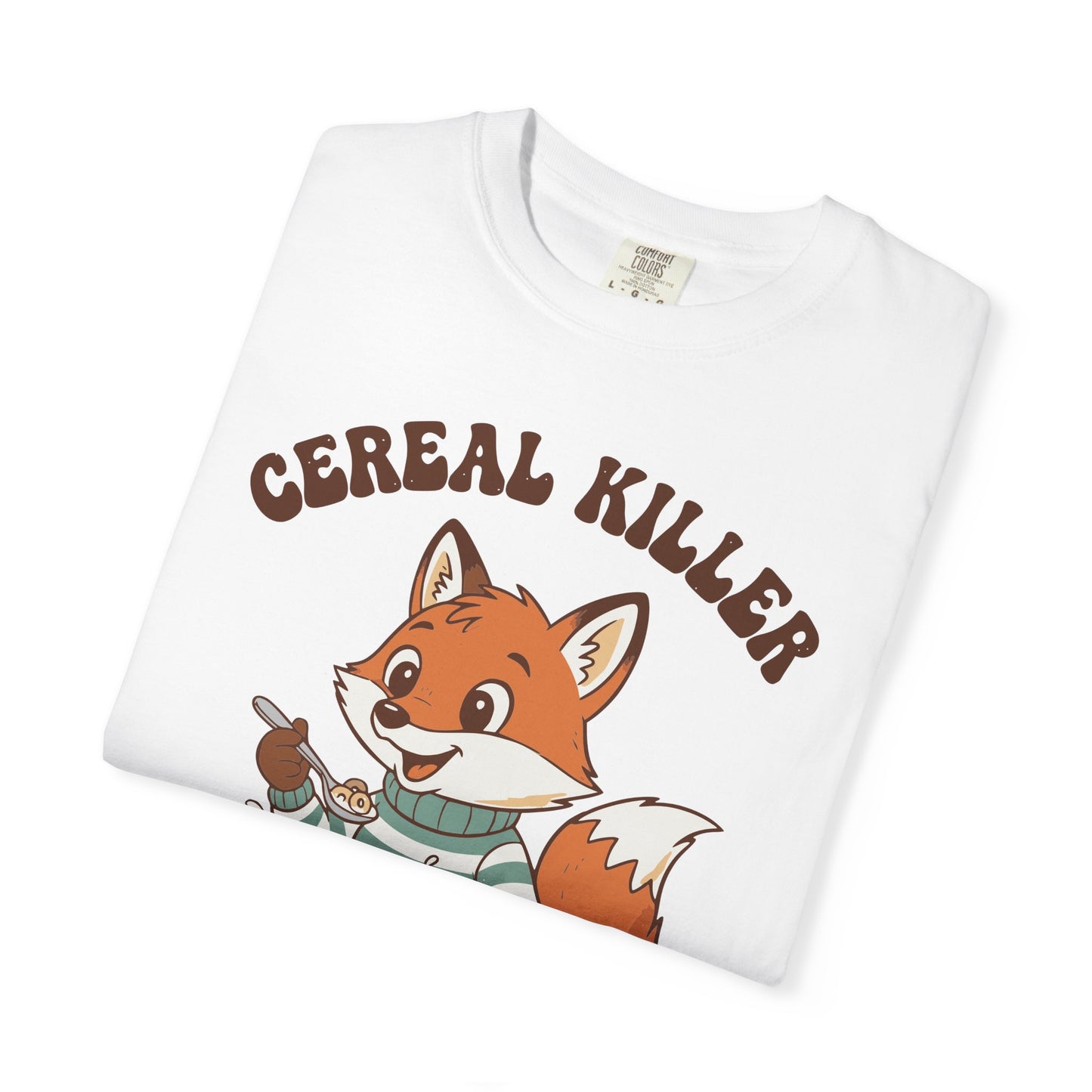 "Cereal Killer" T-Shirt — Cute Fox Eating Cereal Graphic Tee