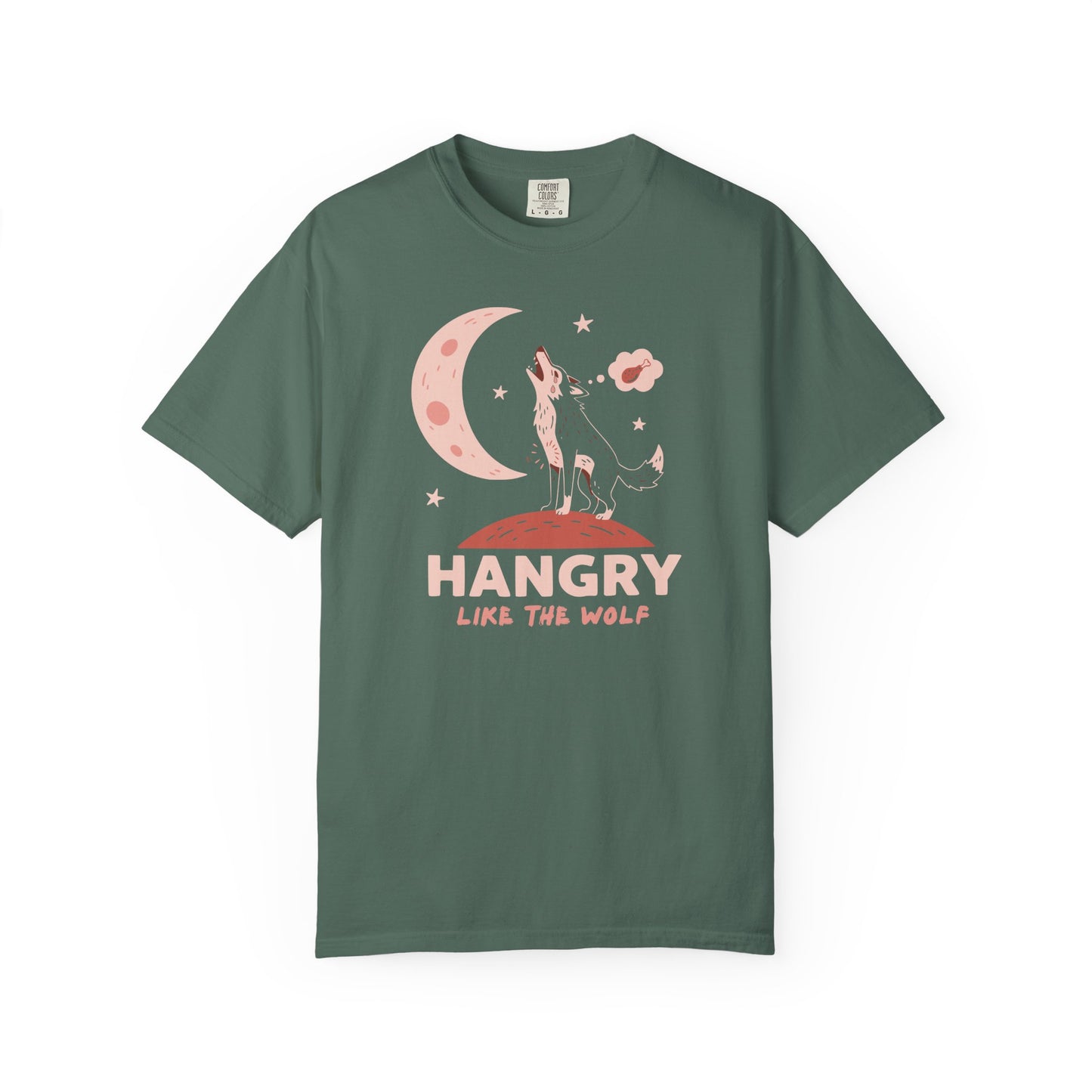 Hangry Like the Wolf T-Shirt — Cute Howling Wolf Graphic Tee