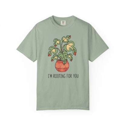 "I’m Rooting For You" Plant Lover Support T-Shirt — Cute Potted Plant Tee
