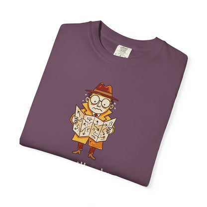 Man With a Plan T-Shirt — Cute Confused Detective Map Graphic Tee