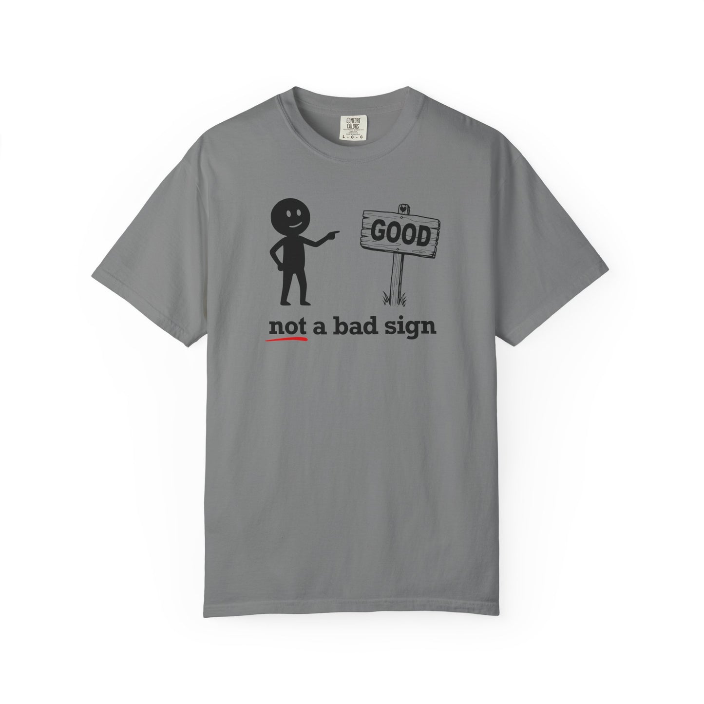 "Not a Bad Sign" Couples Tee  - Funny Stick Figure Good Premonition Graphic T-Shirt