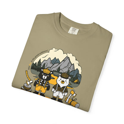 Slumberjack Party T-Shirt — Outdoor Pee Lumberjack Mountain Bears Graphic Tee