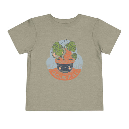 "Growing To Bed" Toddler Tee — Cute Sleeping Plant Pot Graphic