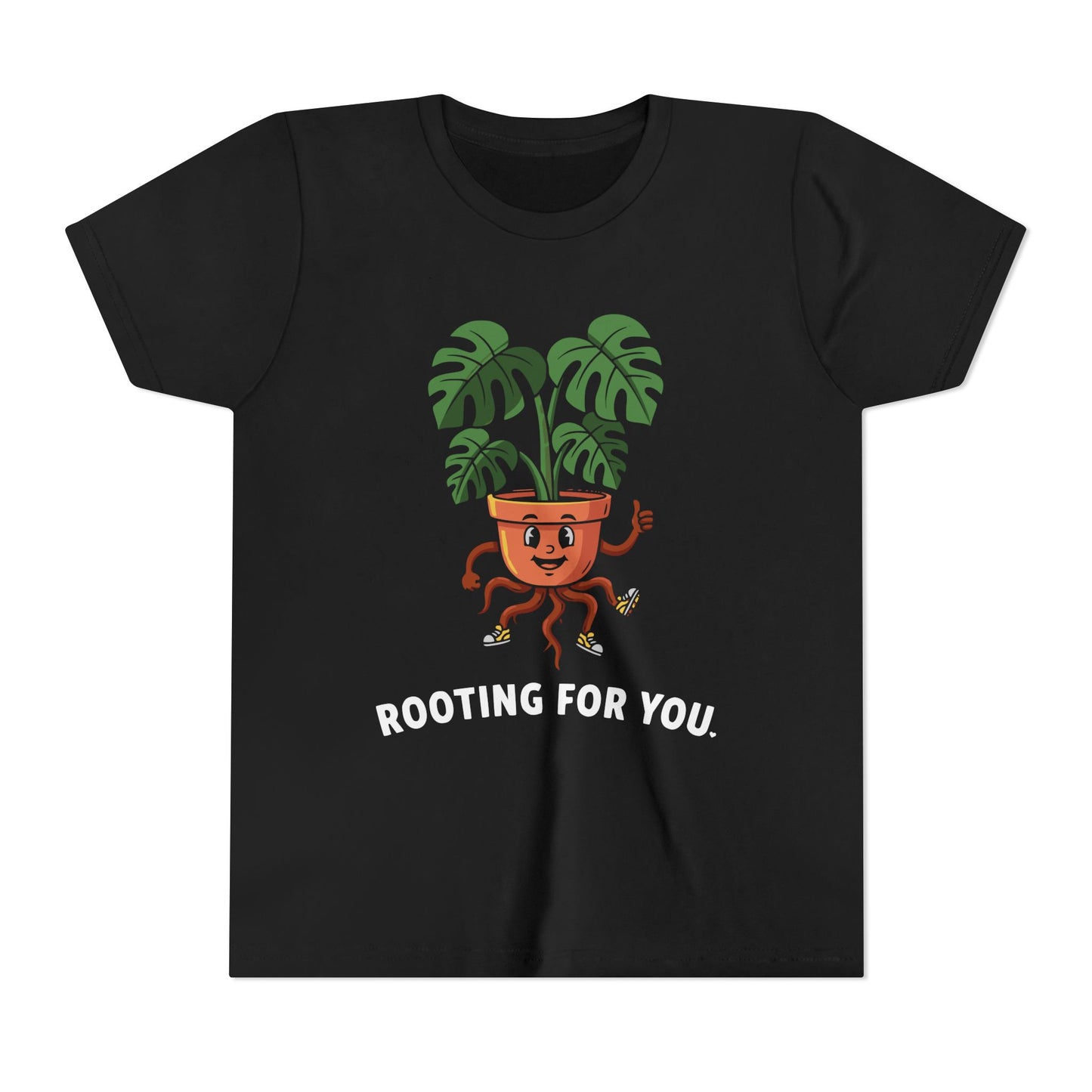 "Rooting For You" Youth Tee — Cute Plant Pot Support Graphic T-Shirt