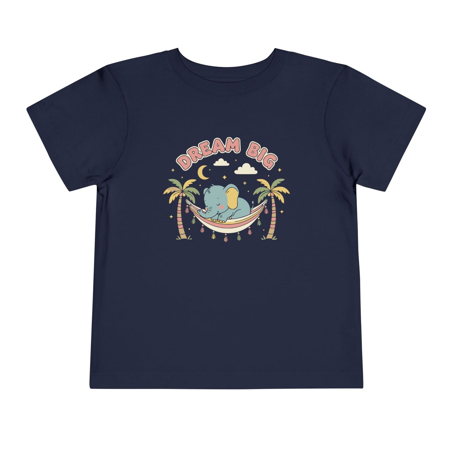 "Dream Big" Toddler Tee — Elephant Hammock Sleeping Graphic