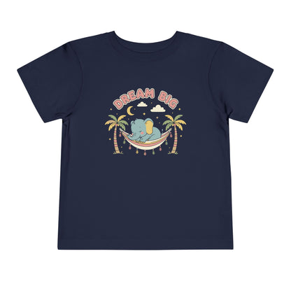 "Dream Big" Toddler Tee — Elephant Hammock Sleeping Graphic
