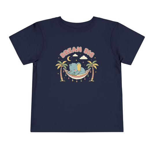 "Dream Big" Toddler Tee — Elephant Hammock Sleeping Graphic