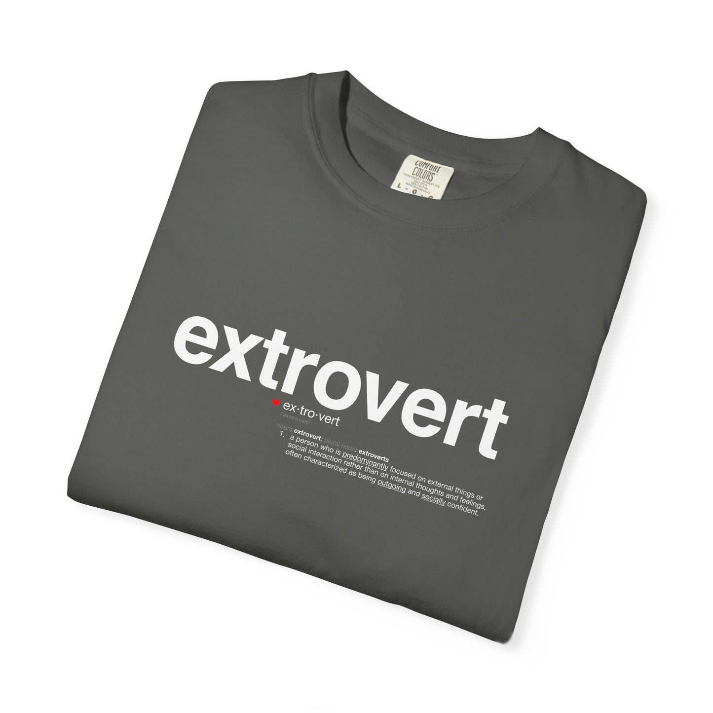 Extrovert T-Shirt — "Extrovert" Front + Nutrition Facts Back Graphic Tee
